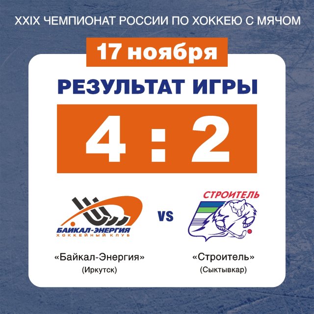 Байкал-Энергия (Иркутск) – Строитель (Сыктывкар) 4 : 2 (2:2)