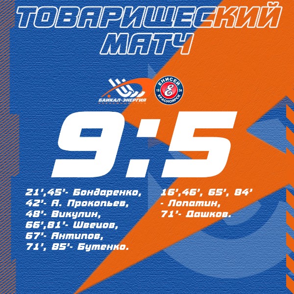 Победа над "Енисеем" в товарищеском матче