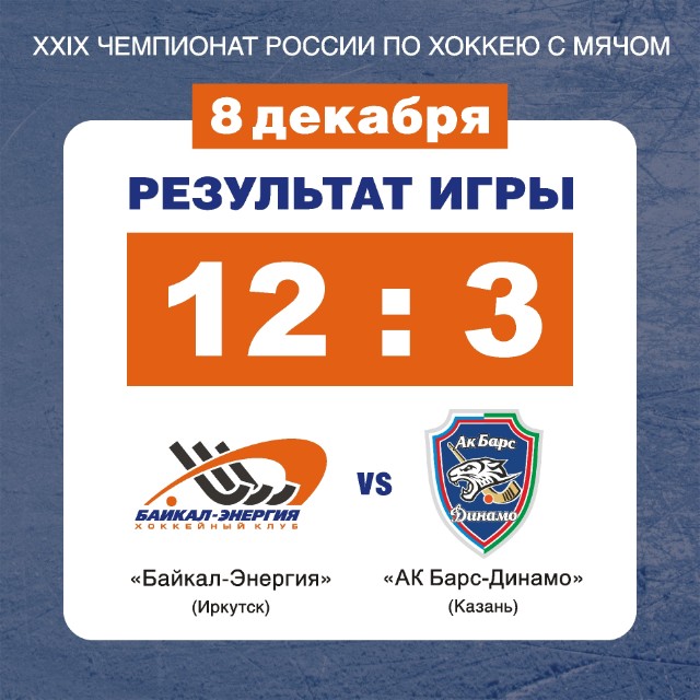 Победа над "АК Барс-Динамо" 12:3!